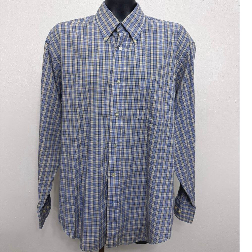 McGregor Bagpiper Plaid ButtonDown Shirt Sz XL Long Sleeves Cotton Blend Vintage